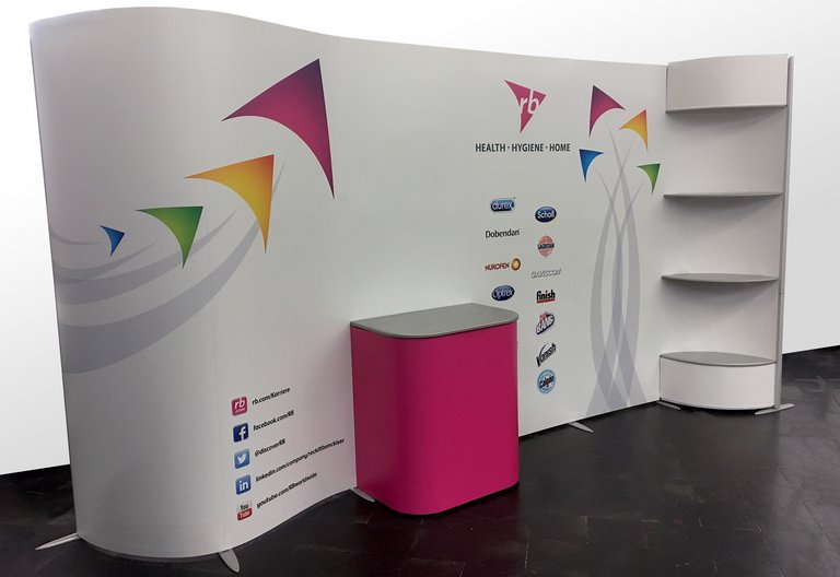 ISOframe Wave exhibition wall - Reckitt Benckiser Deutschland GmbH