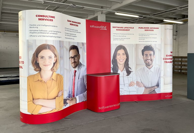 Exhibition wall ISOframe Wave - SoftwareONE Deutschland GmbH